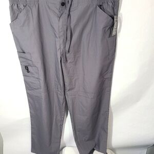 WonderWink Women's or Men's Size 3XL Scrub Pants Gray 5 Pockets DrawString Cargo